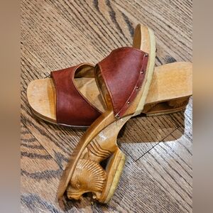Vintage 70s Karving Elegant Brown Leather Women’s Sandals